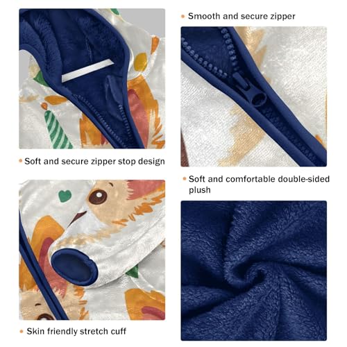 Dog Birthday Party Girls Fleece Jacket Girls Fall Jacket Girls Zip Up Hoodie Girls Sherpa Jacket 2-10T3