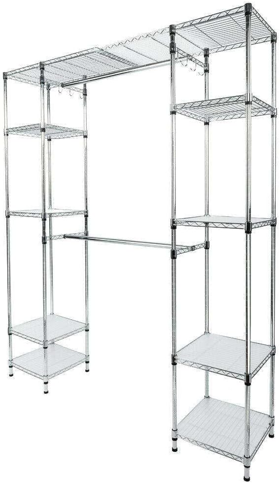 LKOP Adjustable Heavy Duty Expandable Closet System Organizer Hanging-rods Cloth Rack Padro Closet organizers and storage Clothes organizer Closet storage Portable closet Home organization