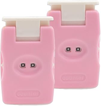 Joyangy 2-Pack Pink Knitting Counter Set, Crochet Stitch Marker | row tally counter, portable travel use, manual click counting, yarn and craft project, needlework knitting gift