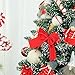 WBHome 1.8 Feet Pre-lit & Pre-Decorated Tabletop Christmas Tree, Red White Ornament Decorations with Pine Cones, Snow Flocked Mini Christmas Tree with Lights, 35 Bulbs (1.8FT)