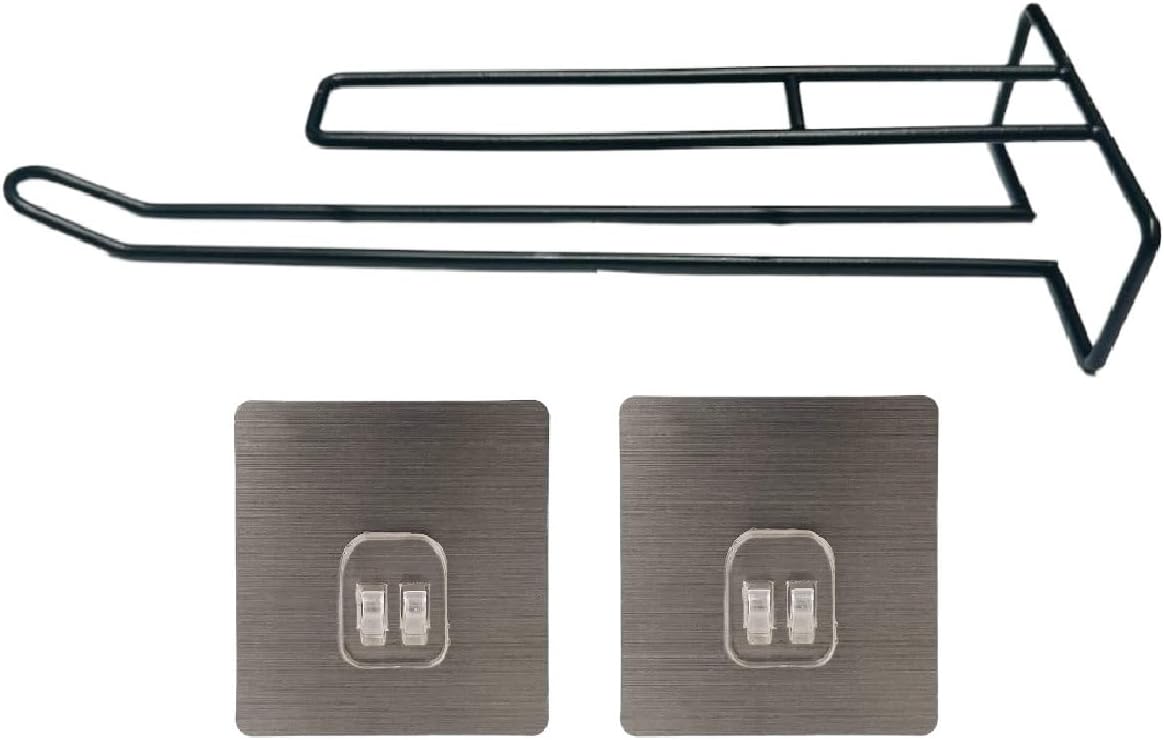 Self Adhesive Wall Mounted 3 in 1 Multi Functional Kitchen Rack for Towel Holder, Tissue Paper Rack, Wine Glass Holder - No Drilling (1pcs, Tissue Rack)