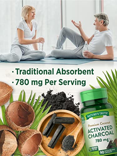 Nature's Truth Activated Charcoal Capsules | 90 Count | Non-Gmo & Gluten Free Pills #TOP2