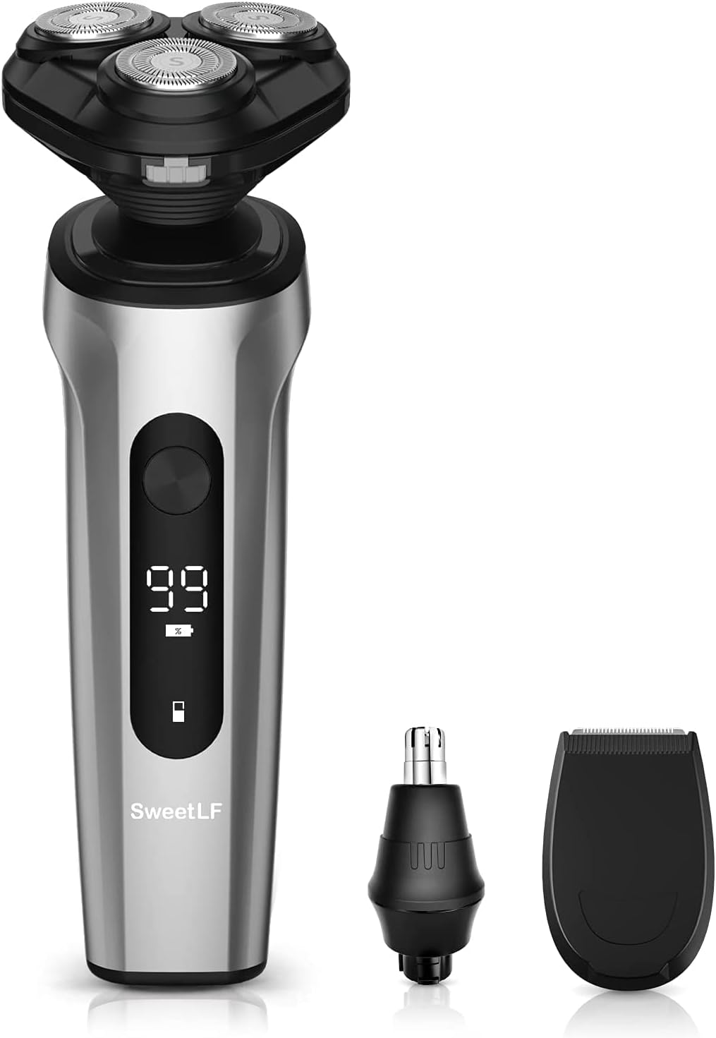 3 in 1 Electric Razor for Men Metal Body 5D Rotary Electric Shaver Shavers for Men IPX7 Waterproof,Type-C Quick Charging with LED Display