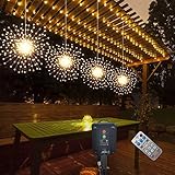 4Pack 800LED Solar Starburst Sphere Lights,Firework Lights Remote Control timer 8 Modes Dimmable Wat