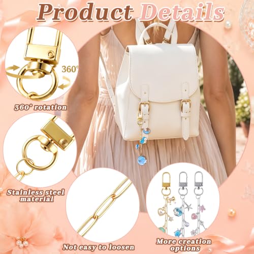 Image of Wurosi 24pcs Paperclip Keychain Making Kit,Key Ring Swivel Snap Hook Chains