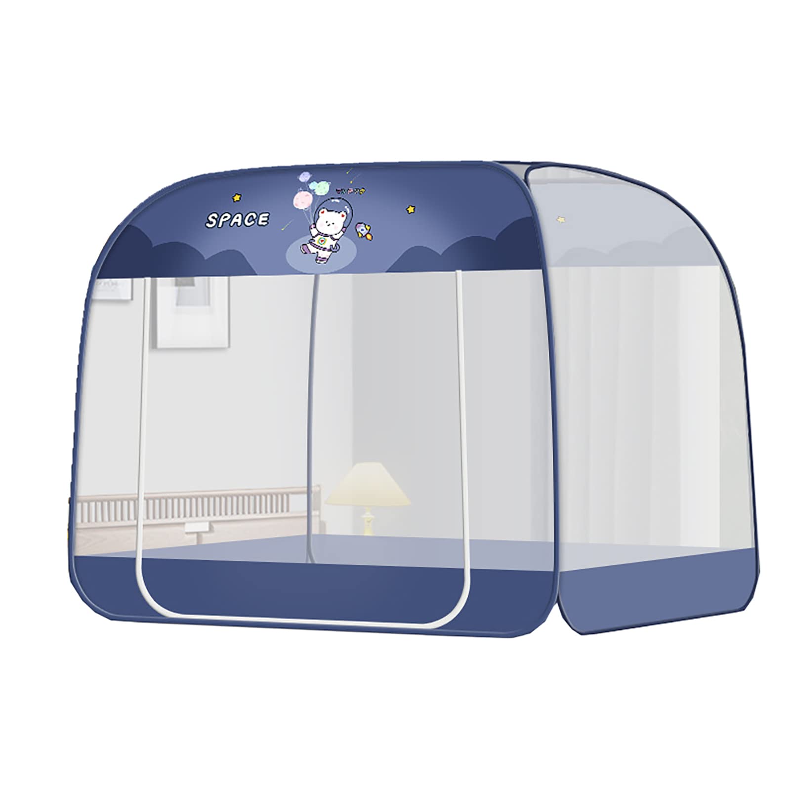 GJMSSMY Pop Up Mosquito Net Tent,Portable Travel Mosquito Mesh Net Bed Canopy Design with Bottom,Single Door Canvas Curtains for Single/Double Bed Easy to Store,D,150 * 200CM
