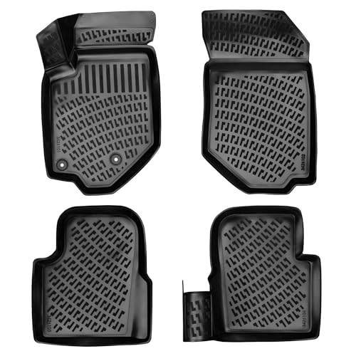 Floor Mats fits Opel Corsa F 2019-2026 HB | Black Car Mats All Weather 3D Custom Fit Rubber Mat Waterproof Odorless TPE Floor Liners Laser Measured Non-Slip