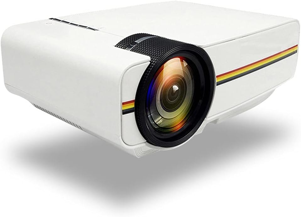 UXZDX CUJUX Upgrade Mini Projector 1080P 1800Lumen Portable LCD LED Projector Home Cinema USB Compatible 3D Beamer (Color : White, Size : YG400)