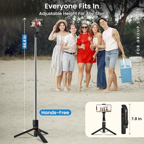 Image of WeCool Selfie Stick with Tripod Stand extendable Upto 45Inch,360 Rotational Detachable Mobile Holder, Selfie Stick Tripod Compatible with Mobile /GoPro for Video & Photoshoot