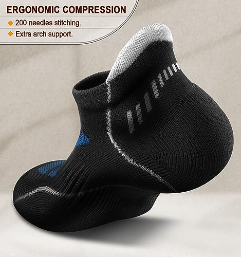 Image of BULLIANT Men Running Ankle Socks 6Pack-Cushioned Support-Low Cut No Show