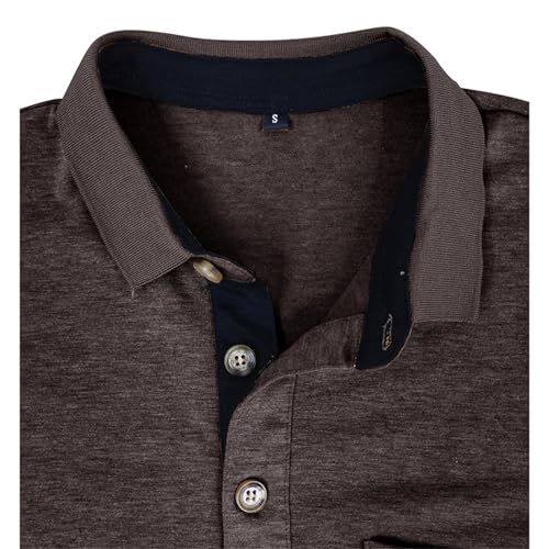 Image of Men's Short Sleeve Polo Shirts Buttons Collared T Shirts with Pocket | Moisture-Wicking,Soft Stretch Fabric, Lightweight,Structured Collar,Business Casual, Golf, Office,All-Day Comfort