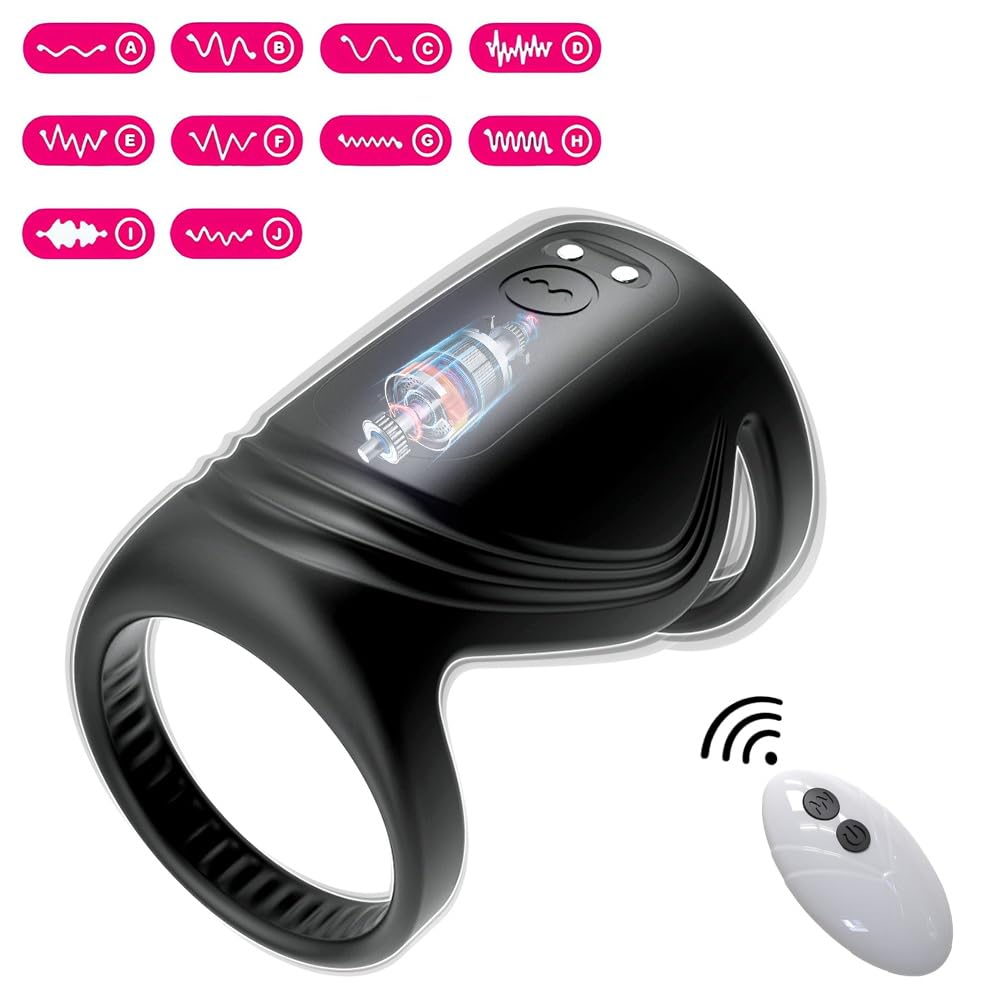 SXOVO Anneau vibrant pour pénis en silicone avec télécommande pour la stimulation et la masturbation Pénis Trainer avec 10 Modes de Fréquence de Vibration Stimulateur Sextoys pour Hommes et Couples