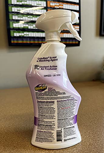 Image of OdoBan Ready-to-Use Disinfectant and Odor Eliminator, Set of 4 Spray Bottles, 32 Ounces Each, Lavender Scent