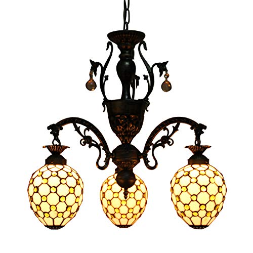 Lustre Tiffany vintage 3 lumières pour une ambiance rétro et douce