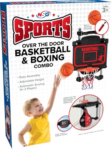 Over-The-Door Basketball & Boxing Combo – 2-in-1 Game Set with Adjustable Hoop & Speed Bag, Scoreboard & Sound Effects – Fun Indoor Sports Toy for Kids & Adults - Thumbnail 6