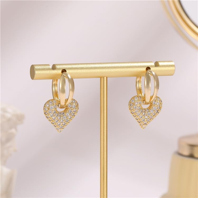 14K Gold Plated Huggie Hoop Earrings for Women Hypoallergenic Sterling Silver Post Lightweight Cubic Zircons Dangle Earrings - Image 6