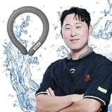 KN FLAX Portable Neck Cooling Tube, Neck Cooler for Summer, Reusable Ice Ring, Hands Free Ice Cooler Gel Indoor Outdoor, Workers Sports (Black-Basic)