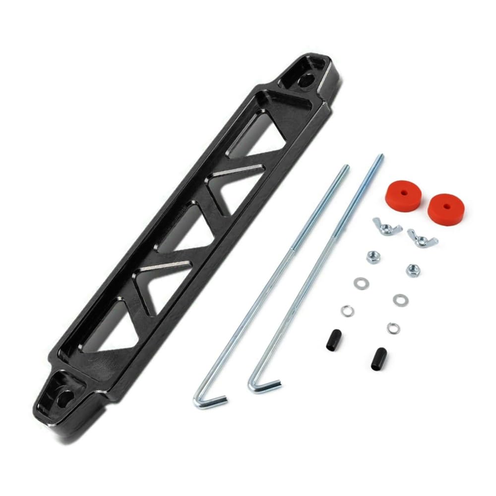 Bloqueo de retención de batería de coche, soporte de montaje de amarre de batería de aleación de aluminio con pernos J de 8/10 pulgadas para soporte de montaje de batería de coche