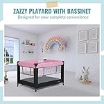 Dream On Me Zazzy Portable Playard with Bassinet in Pink, Packable and Easy Setup Baby Playard, Lightweight and Portable Playard for Baby with Mattress and Travel Bag - Image 2