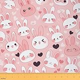 lapin hochet tissu patron Matière: 100% Polyester. C'est un tissu imperméable, résistant aux taches, de poids moyen, serré et durable. Parfait pour la décoration de la maison. Pour intérieur ou extérieur.