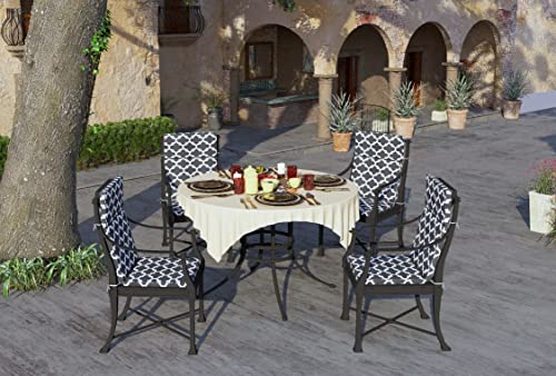 Bossima Indoor Outdoor High Back Chair Cushions Replacement Patio Chair Seat Cushions Set Of 4 (Black White Flower) #TOP6
