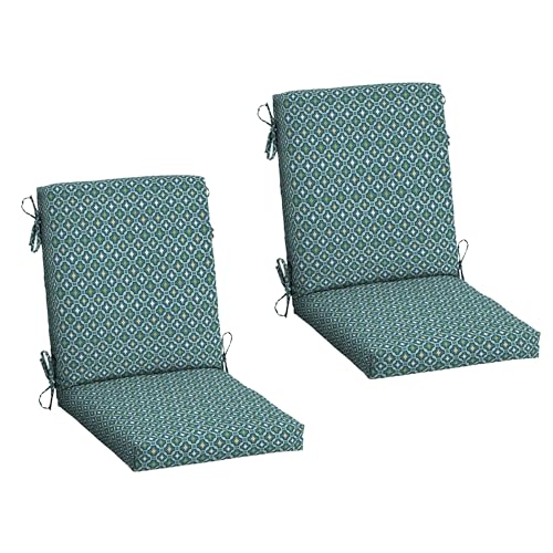 Image of Arden 2-Pack Patio Dining Outdoor Chair Cushions, 20x44, Rain-Proof Seat Pad, Fade-Resistant Outdoor Cushion Alana Tile