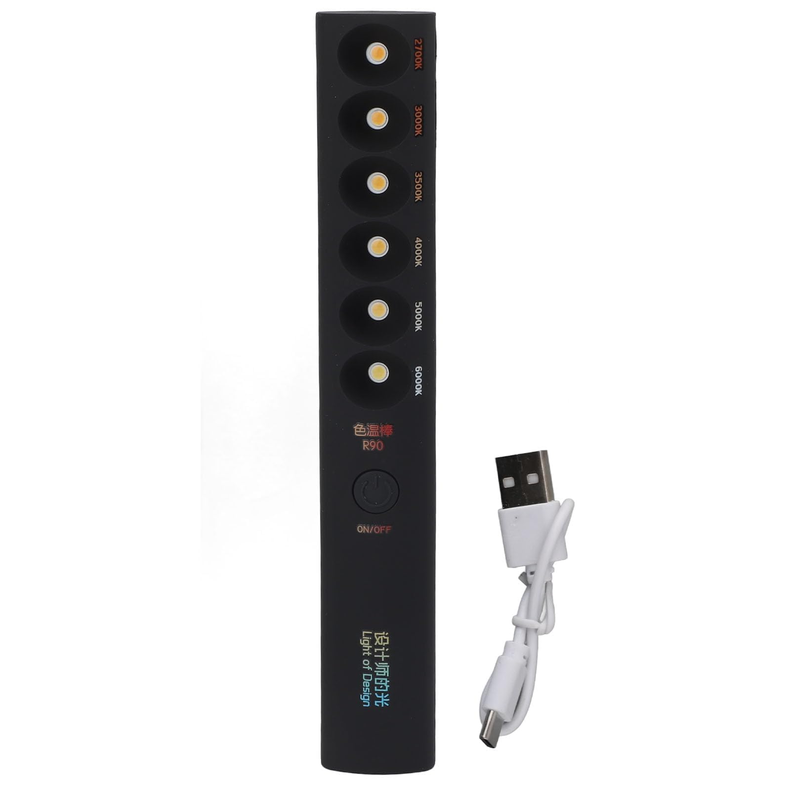 Bâton lumineux portatif de température de couleur de poche bâton de lumière vidéo de photographie professionnel rechargeable 2700K 6000K 6 modes bâton de lumière de