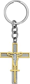 m men style Lord Jesus Christian Cross Keychain Keyring Car Bike Home Office Birthday Gift To Friends Gold And Silver Zinc Metal Religious Keychain For Men And Women-picture-30