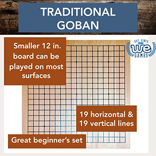 We Games Wooden Go Board Game Set With Storage Drawers, Classic Goban 2 Player Tabletop Game, Chinese Chess Strategy Game For Kids And Families, Includes Single Convex Go Stones, Durable Natual Woodê #TOP6