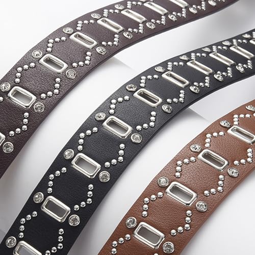 Fashion Rivet Studded Belt For Adult Pin Buckle Belt Waistband PU Leather Belt Elegant Pants Jeans Belt For Women Men3