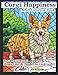 Corgi Happiness - Mosaic Color By Number Adult Coloring Book BLACK BACKGROUND For Corgi Lovers: Relaxation With Adorable Dogs