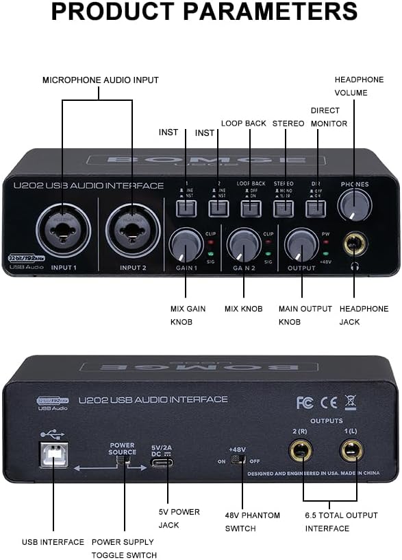 Product Parameters diagram with labeled controls