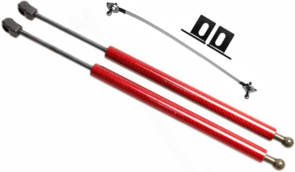 Lift Support Struts for Honda Accord 10th CV1 CV2 CV3 2018 2019 2020 2021 2022 2023 Modify Front Hood Bonnet Gas Spring Shocks Damper Carbon Fiber Prop Rod (Red Carbon Fiber)