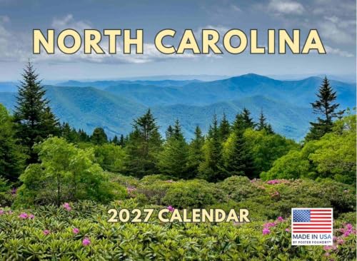 North Carolina Calendar 2027 Monthly Wall Calender 12 Month