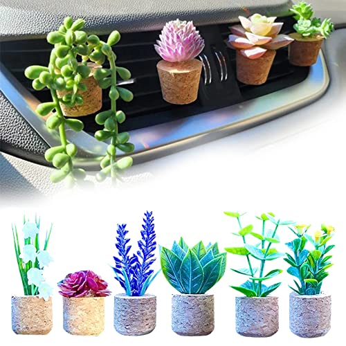 Lpshgk Plant Car Air Freshener Vent Clip, Plant Air Freshener Car, 3D Artificial Plants Shape Aromatherapy Vent, Car Vent Clip Air Freshener (B-6Pcs) #TOP3