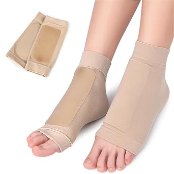 Padded Skate Socks for Lace Bite Protection, 1 Pair Compression Ankle Protector Cushion Elastic Lace Bite Pads Sleeve for Skating, Ice Hockey, Roller, Ski, Boots