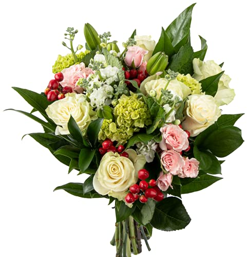 Maya’s Flowers Fresh Cut White Rose Mixed Bouquet | Family Farm Direct | Gorgeous Arrangement For Gift, Home Décor, Dinner Party, Wedding | Multi Color | Delivered Prime Overnight #TOP8