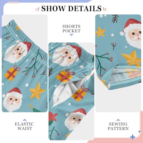 ZZKKO Christmas Star Santa Claus Tree Boys Pants for Kids Jogger Pants with Pockets S-XL4