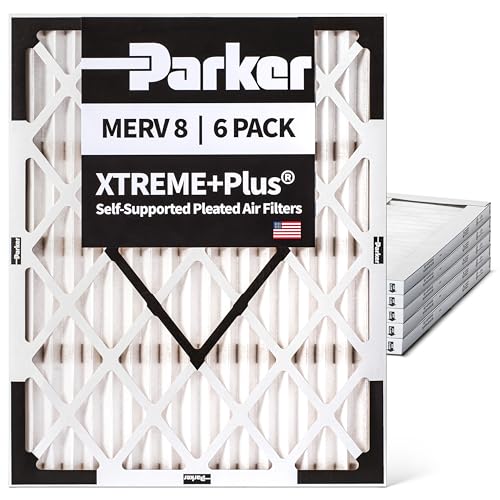 Parker 20x25x1 MERV 8 Xtreme Plus Pleated HVAC Air Filter. 6 Pack