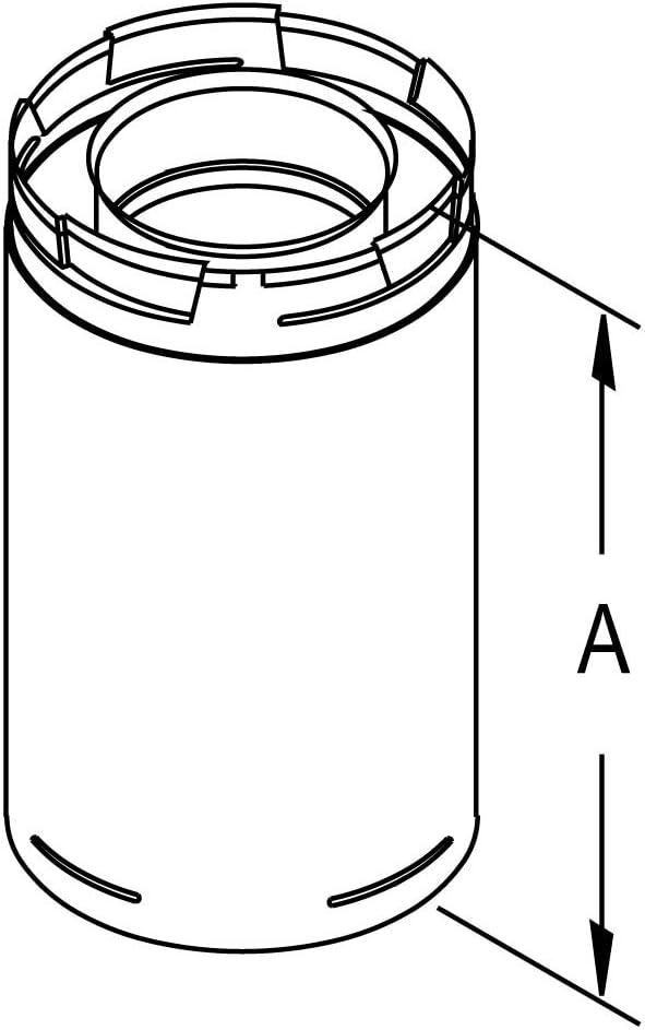 M & G Duravent 58DVA-09 5 Inch x 8 Inch DirectVent Pro 9 Inch Galvanized Length . 020 Aluminum Inner And 26-ga