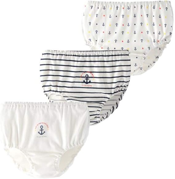 Amazon Ainial 下着 子供 男の子 パンツ ブリーフ 綿100 ショーツ キッズ ボーイズ 可愛い アンカーの柄 インナー ベビー 男児 柔らかい 通気 快適 肌着 3枚セット 80 90 100 110 1 130 下着 インナー 通販