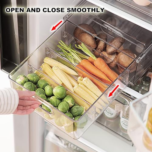 3 Pack Clear Stackable Fridge Organizer Bins with Pull-Out Drawers, Acrylic Refrigerator Storage Containers, Pantry & Kitchen Organization for Fridge, Freezer & Under Sink, BPA Free by Shopwithgreen - Image 6