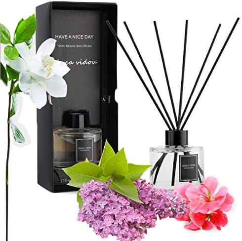 binca vidou Reed Diffuser Fresh Floral Set Reed Oil Diffusers for Bedroom Living Room Office Aromatherapy Oil for Gift Idea & Stress Relief 120 ml/4.09 oz