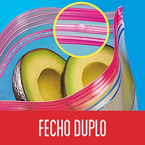 Ziploc Saco Hermético Organizador de Geladeira para Alimentos, Tamanho Grande 26,8 cm x 27,3 cm, com