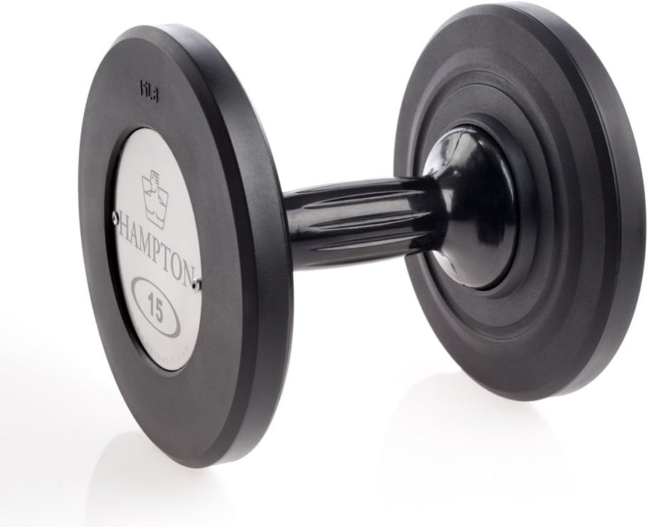 Hampton Gel-Grip Urethane Dumbbell, Black - Pairs