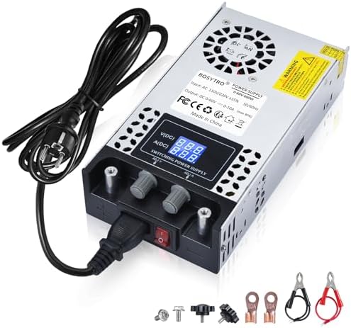 BOSYTRO Regelbares Netzteil 0-60V 0-10A 600W Schaltnetzteil Transformator Power Supply Trafo 230v auf 60v Netzteil SMPS für LED Streifen, CCTV, 3D Drucker, Radio, Kamera, Labornetz