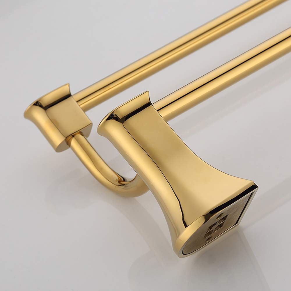 Toalleros de Barra de Pared, Toalleros de Baño de Latón Oro Cepillado Estante de Toalla Accesorios de Baño para Cocina, Baño, Instalación de Tornillos