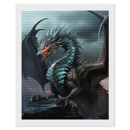 Kit peinture diamant dragon contre le stress activite manuelle adulte relaxation maison