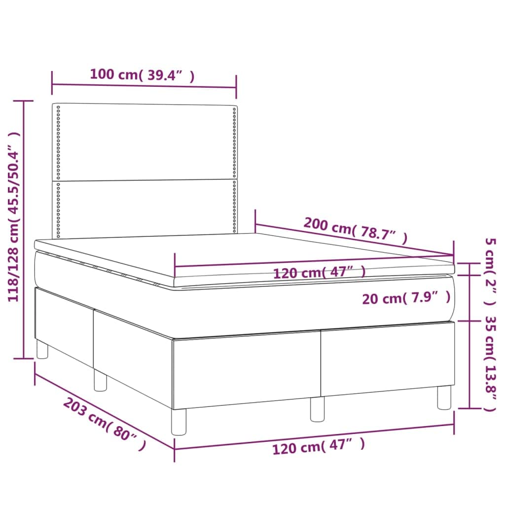 Ekoskóra LED regulowany zagłówek 120x200cm czarny | Łóżko kontynentalne z materacem 120x200 LED czarna ekoskóra z zagłówkiem regulowanym do sypialni