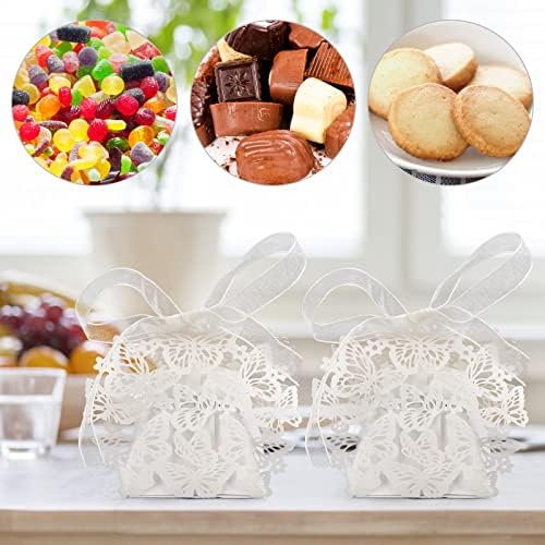 20 Pcs Wedding Favours Boxes Decoration Sweets Boxes with Ribbon Party Favour Boxes Small Sweets Gift Box for Christening Decorations Kids Party